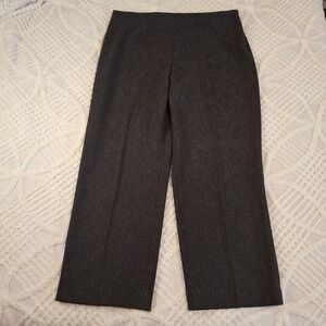 Coldwater Creek Classic Fit Wide Leg Pants Charcoal Grey Petite 16 P16 Stretch